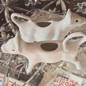 PENDING 2. Mount Saint Helen Ash Handmade Ceramic Glazed Cow Creamer set 4.5"×3"